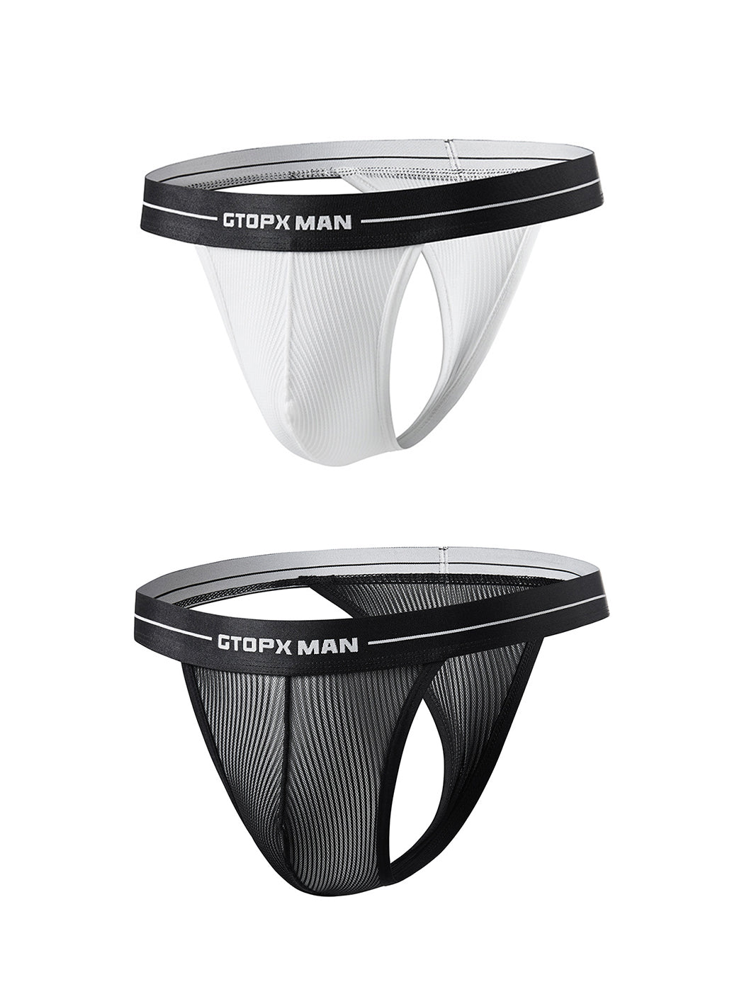 2 Pack Men's Sexy T-Back Mesh Thong | dmunderwear detail image 2