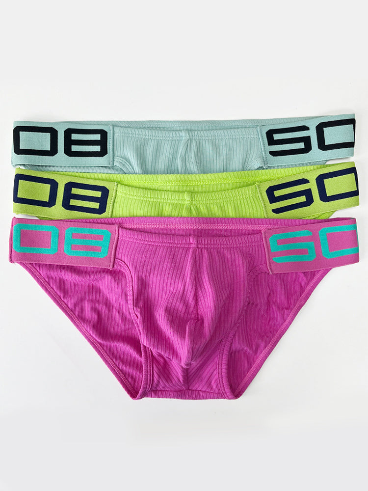 2 Pack Men's Sexy Threaded Fabric Bikinis | dmunderwear detail image 10