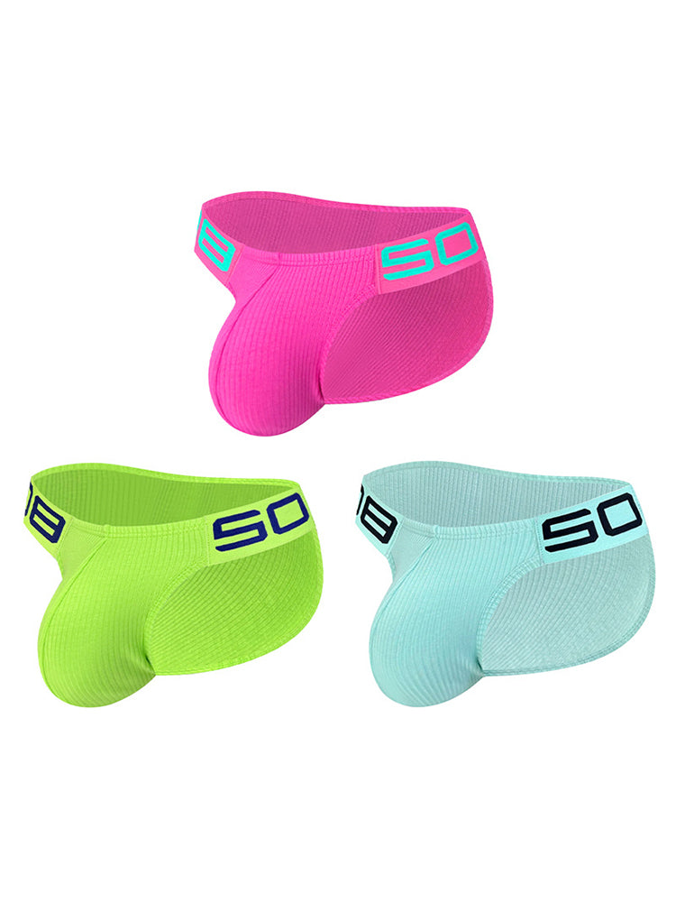 2 Pack Men's Sexy Threaded Fabric Bikinis | dmunderwear detail image 11