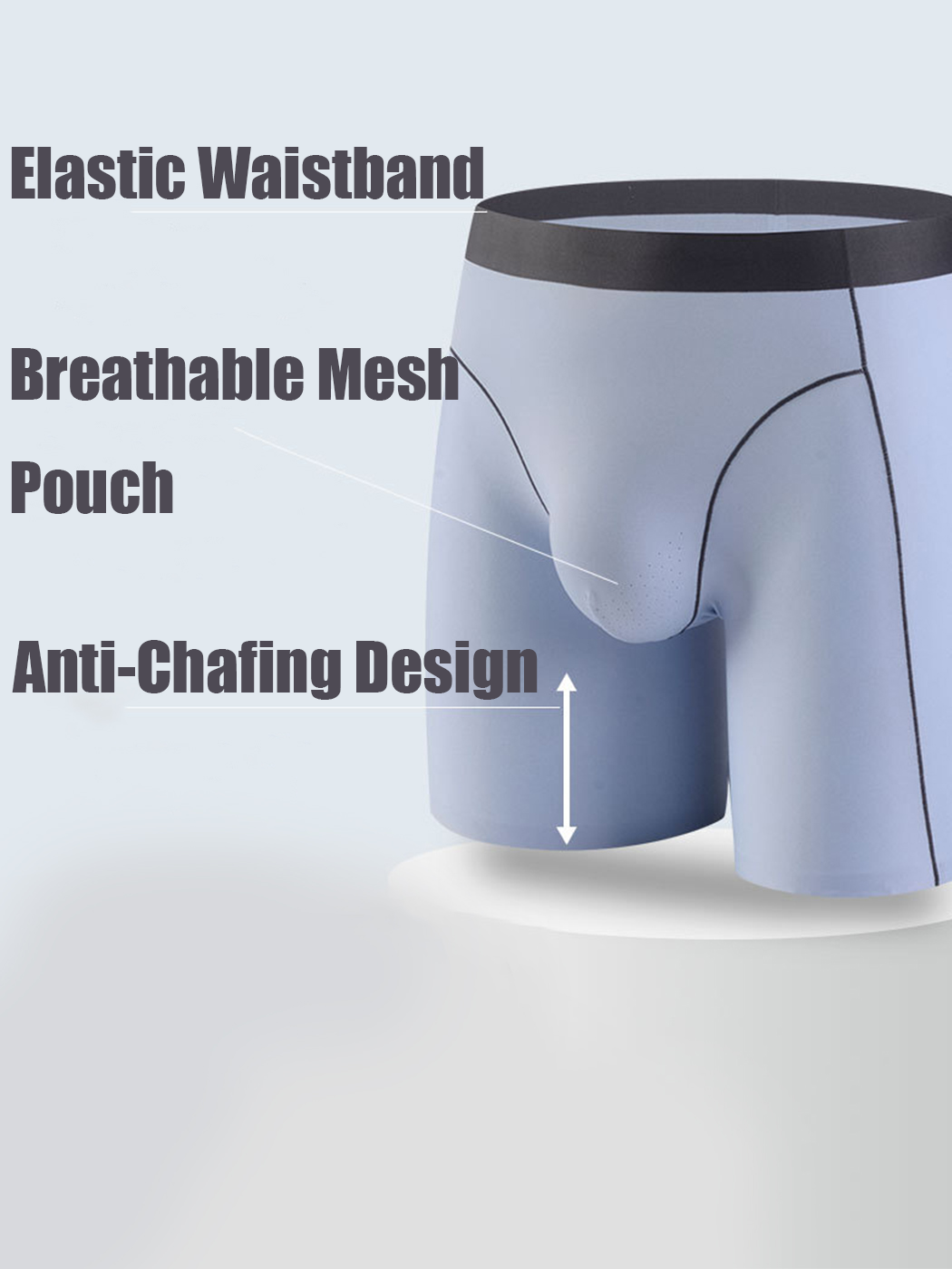 2 Pack Men's Sport Chafe Proof Boxer Briefs | dmunderwear detail image 4
