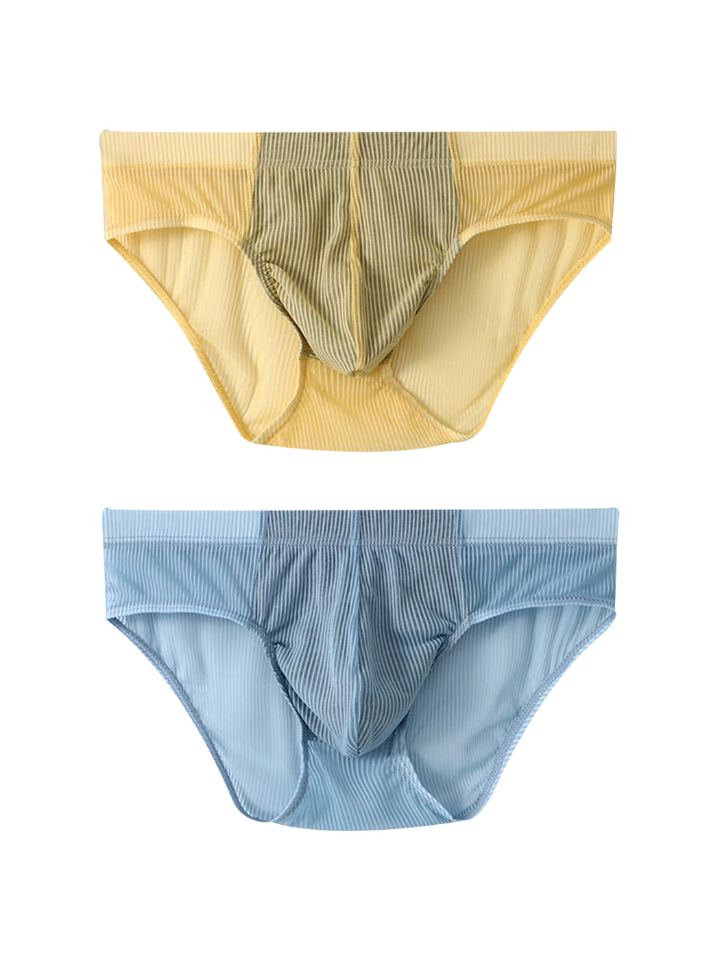 2 Pack Men's Striped Separate Pouch Thin Briefs | dmunderwear detail image 14