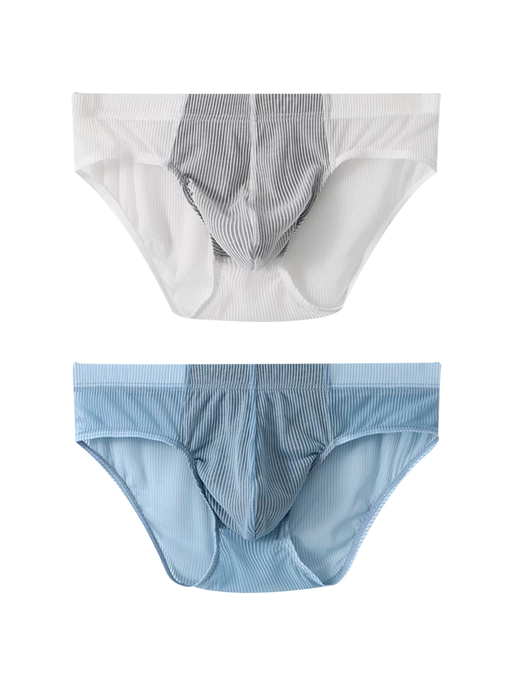 2 Pack Men's Striped Separate Pouch Thin Briefs | dmunderwear detail image 20