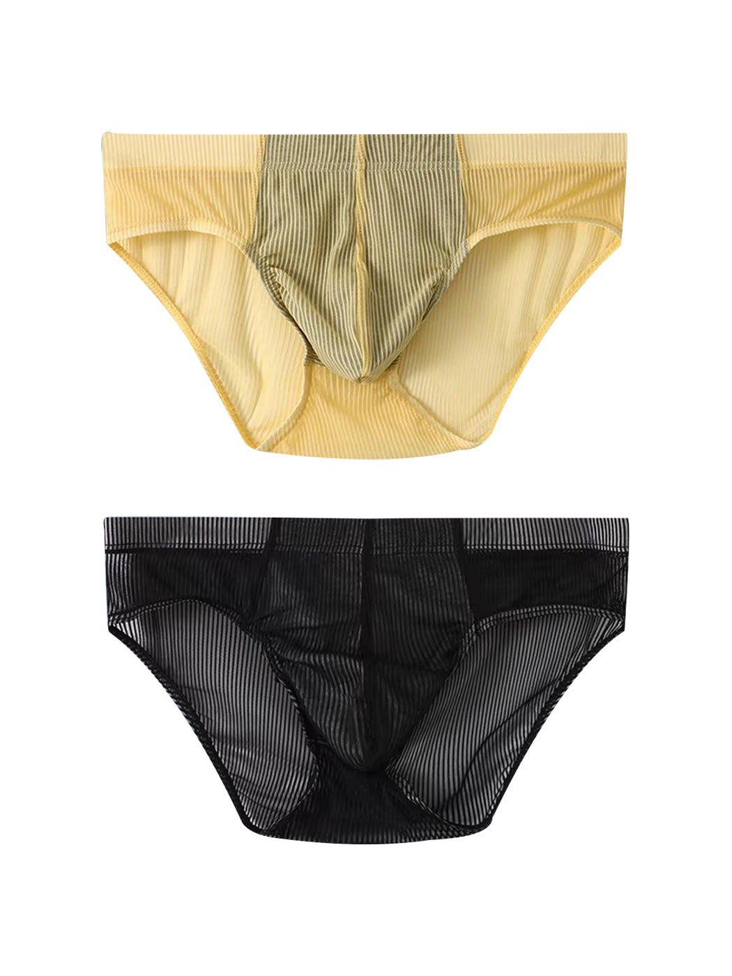 2 Pack Men's Striped Separate Pouch Thin Briefs | dmunderwear detail image 8