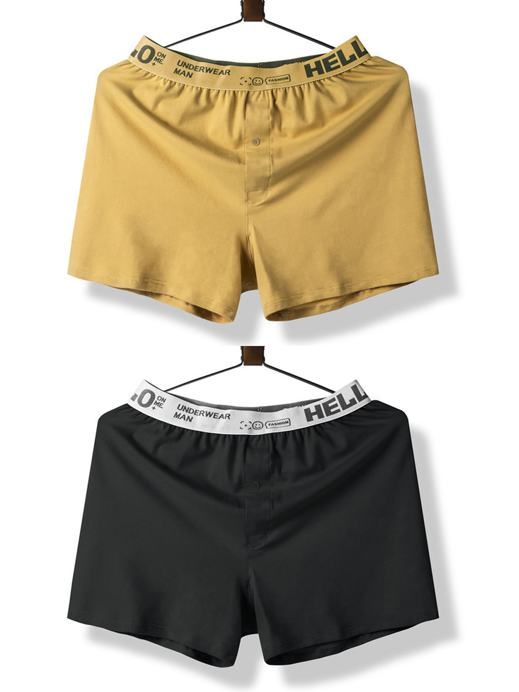 2 Pack Men's Woven Cotton Boxer Shorts With Button Fly | dmunderwear detail image 14