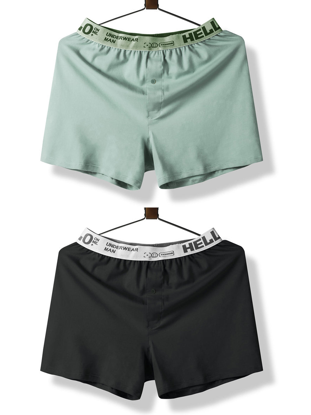 2 Pack Men's Woven Cotton Boxer Shorts With Button Fly | dmunderwear detail image 16