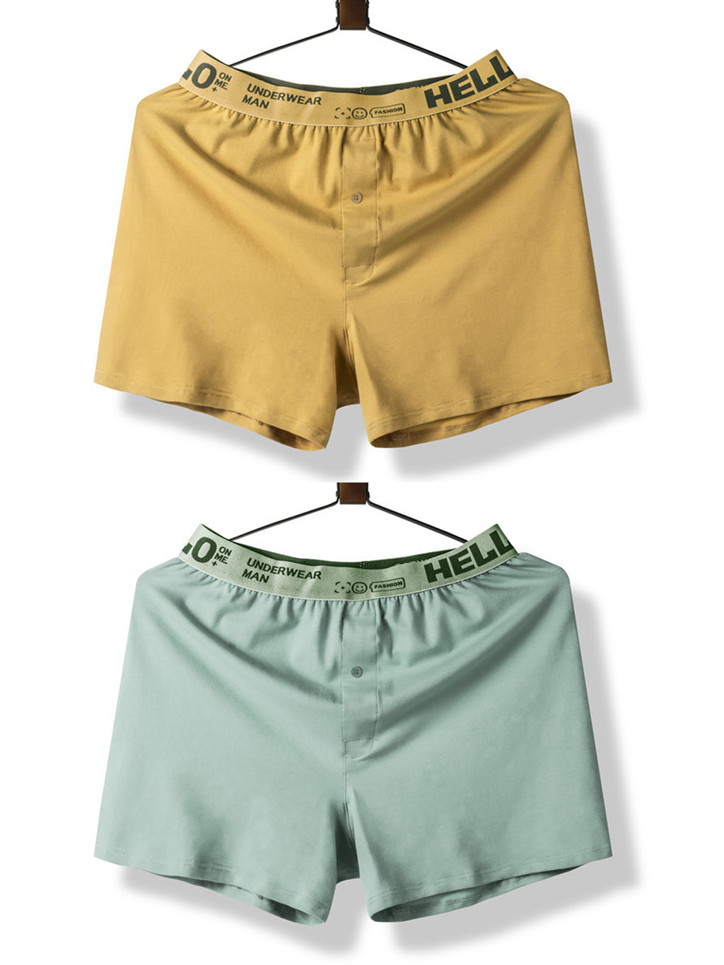 2 Pack Men's Woven Cotton Boxer Shorts With Button Fly | dmunderwear detail image 8