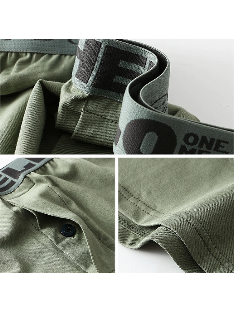 2 Pack Men's Woven Cotton Boxer Shorts With Button Fly | dmunderwear detail image 9