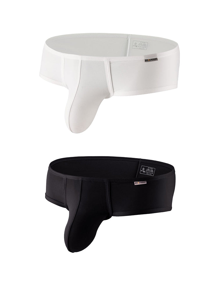 2 Pack Men's 3D Pouch Low-Rise Slim-Fit Trunks | dmunderwear detail image 2