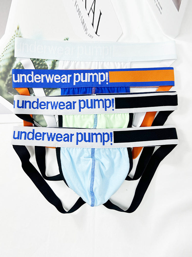 2 Pack Men's 3D Pouch Open-Back Jockstraps | dmunderwear detail image 12