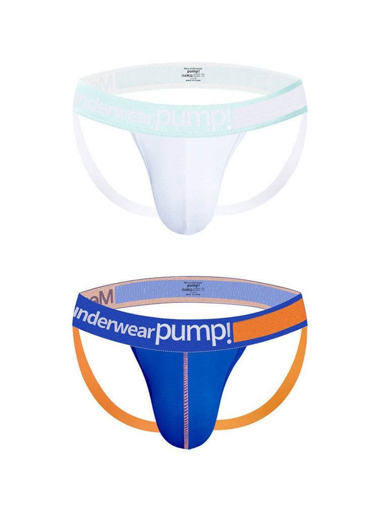2 Pack Men's 3D Pouch Open-Back Jockstraps | dmunderwear detail image 2