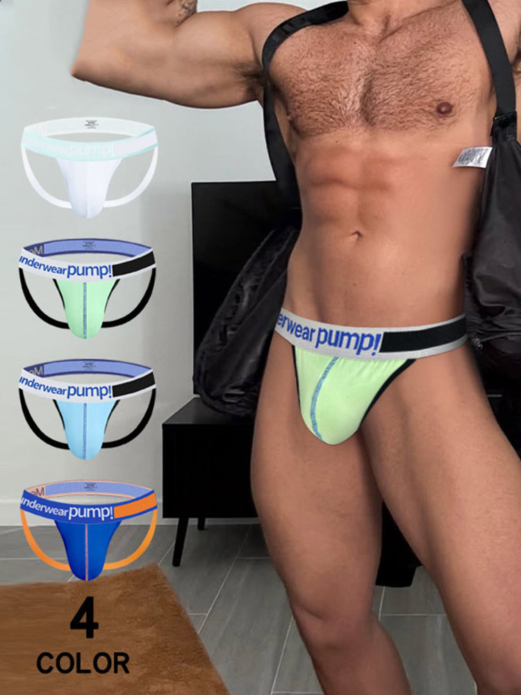 2 Pack Men's 3D Pouch Open-Back Jockstraps | dmunderwear detail image 3
