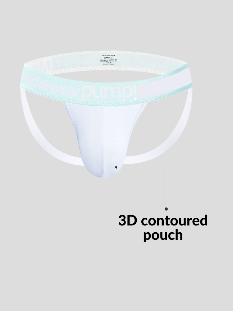 2 Pack Men's 3D Pouch Open-Back Jockstraps | dmunderwear detail image 5
