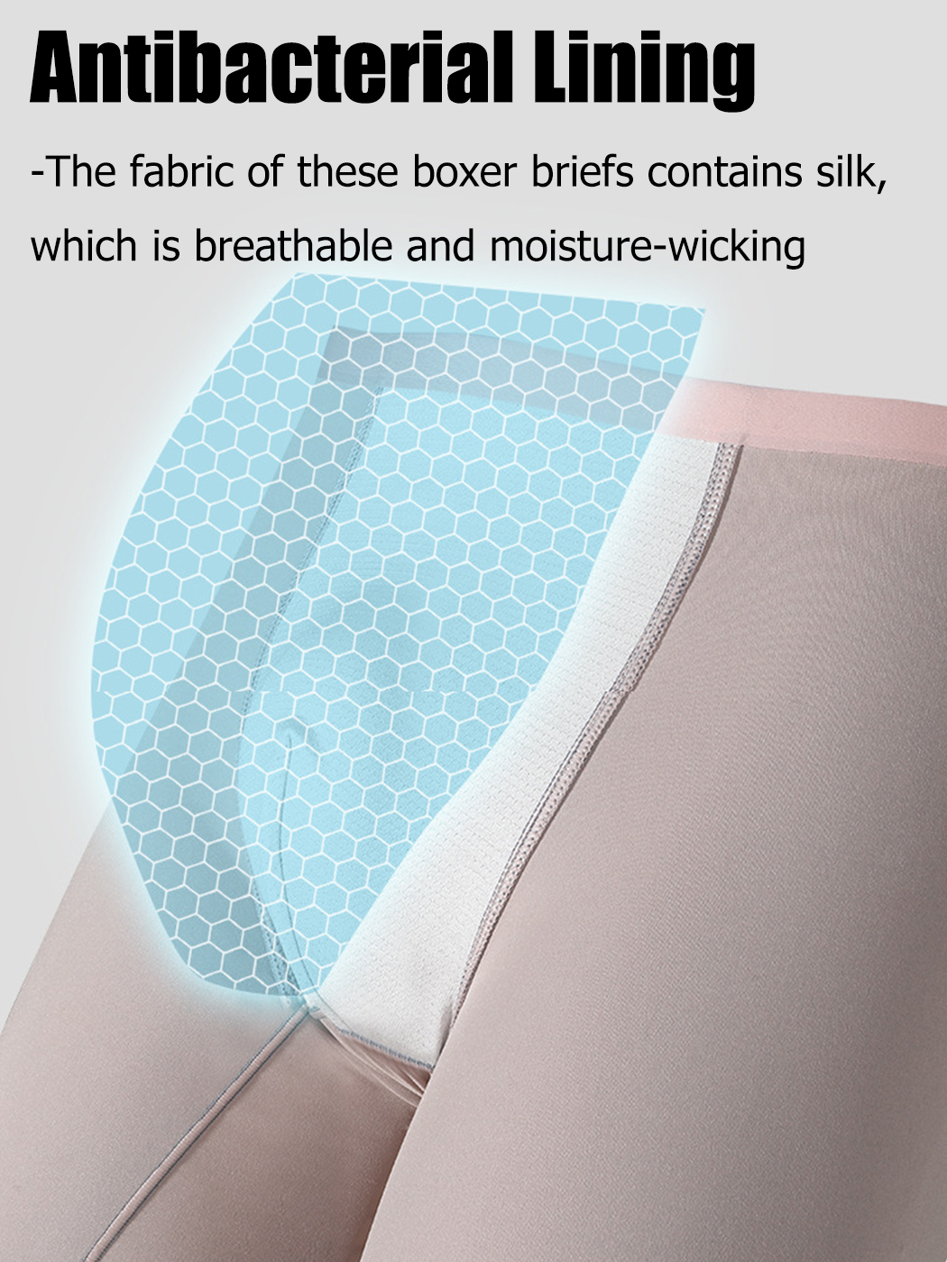 2 Pack Men's Active Flyless Boxer Briefs | dmunderwear detail image 3