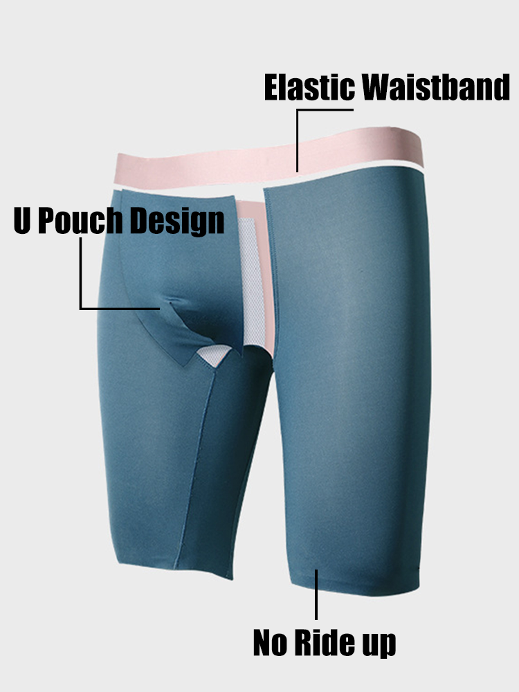 2 Pack Men's Active Flyless Boxer Briefs | dmunderwear detail image 4