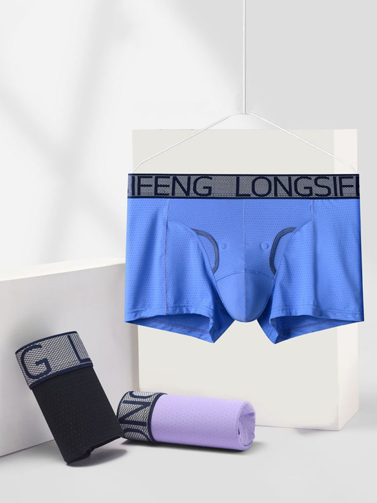 2 Pack Men's Anatomical Support Pouch Antibacterial & Breathable Trunks | dmunderwear detail image 10