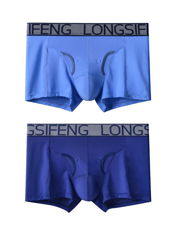 2 Pack Men's Anatomical Support Pouch Antibacterial & Breathable Trunks | dmunderwear detail image 14