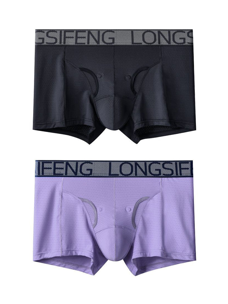 2 Pack Men's Anatomical Support Pouch Antibacterial & Breathable Trunks | dmunderwear detail image 18