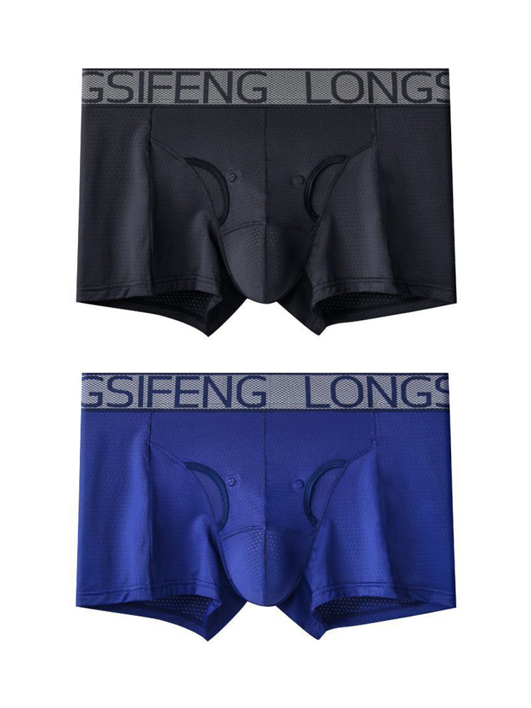 2 Pack Men's Anatomical Support Pouch Antibacterial & Breathable Trunks | dmunderwear detail image 2