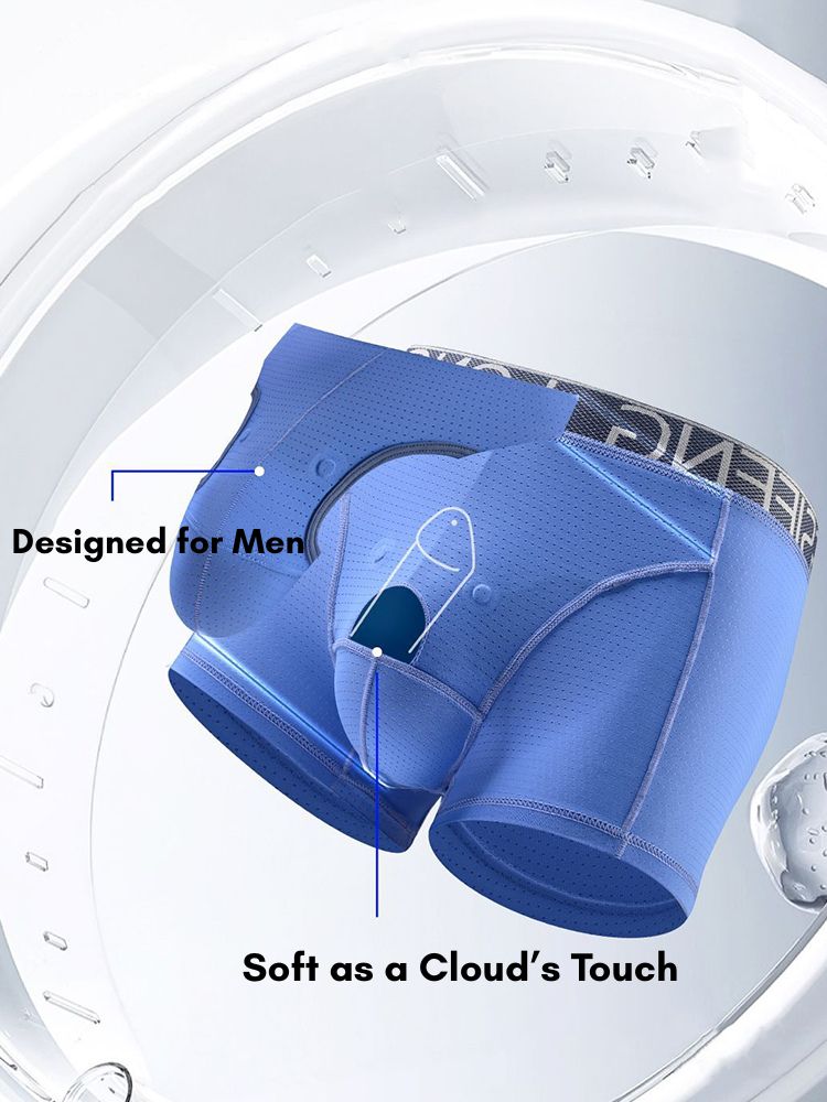2 Pack Men's Anatomical Support Pouch Antibacterial & Breathable Trunks | dmunderwear detail image 3