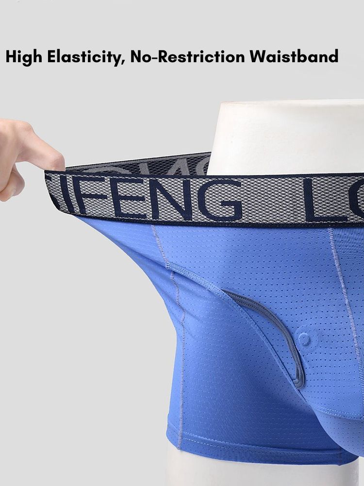2 Pack Men's Anatomical Support Pouch Antibacterial & Breathable Trunks | dmunderwear detail image 6