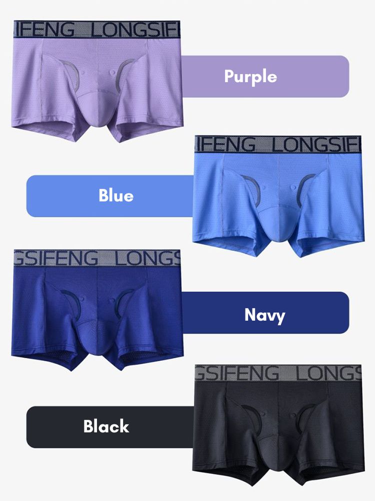 2 Pack Men's Anatomical Support Pouch Antibacterial & Breathable Trunks | dmunderwear detail image 7