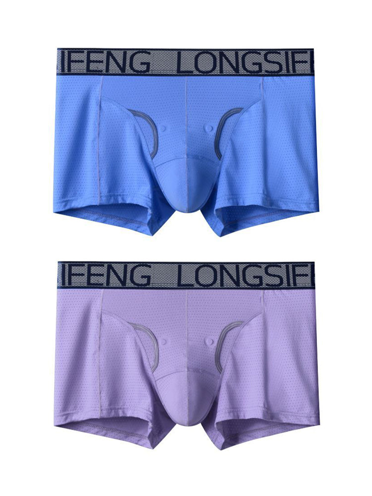 2 Pack Men's Anatomical Support Pouch Antibacterial & Breathable Trunks | dmunderwear detail image 8