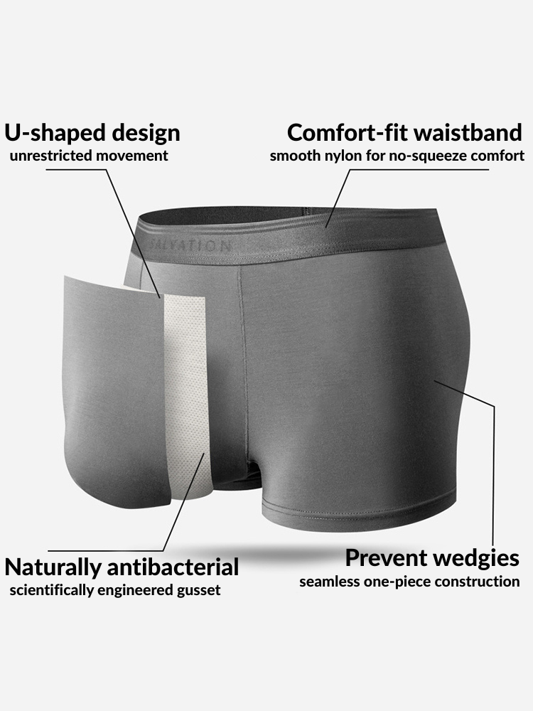 2 Pack Men's Anti-Bacterial Modal Trunks | dmunderwear detail image 5
