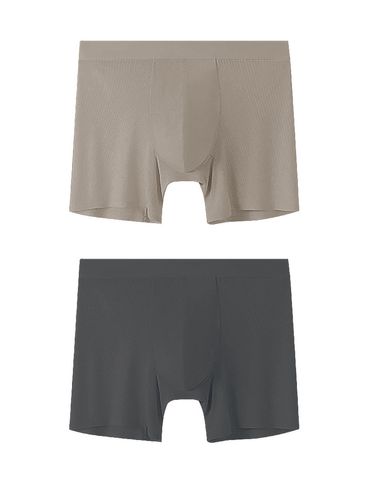 2 Pack Men's Anti-Chafing Mid-Rise Breathable Soft Boxer Briefs | dmunderwear detail image 14