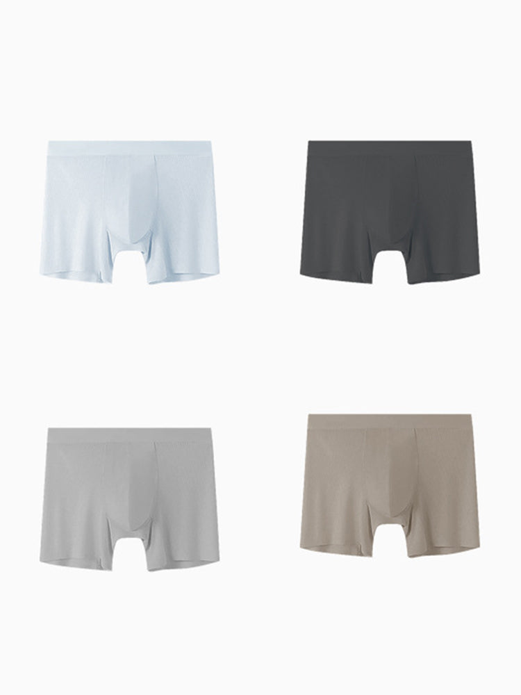 2 Pack Men's Anti-Chafing Mid-Rise Breathable Soft Boxer Briefs | dmunderwear detail image 15