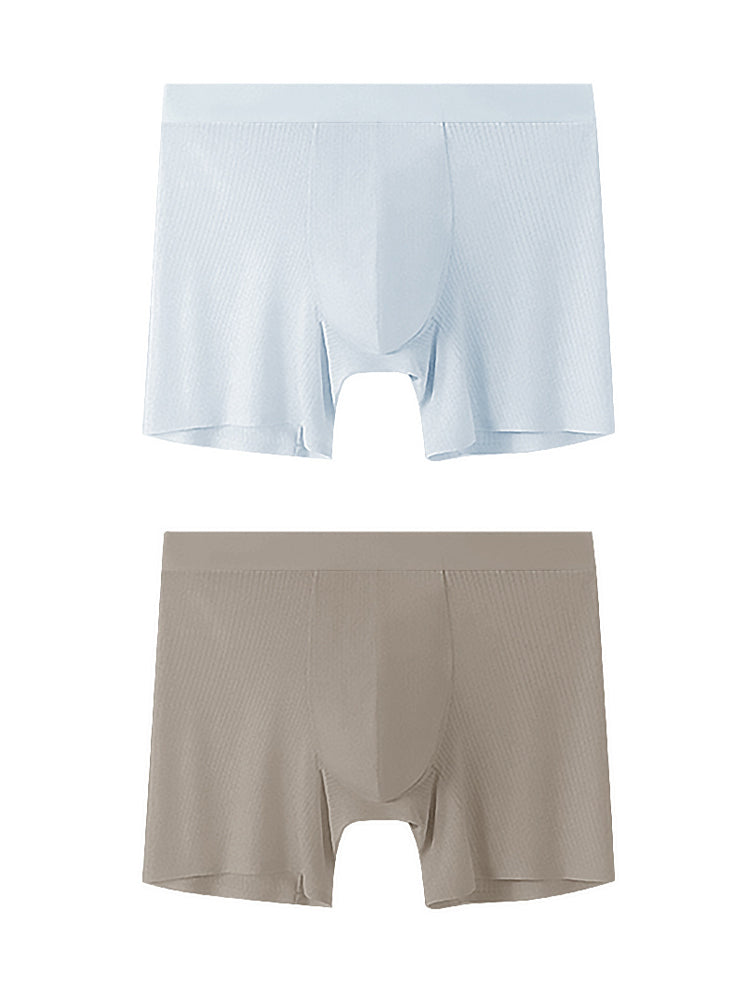 2 Pack Men's Anti-Chafing Mid-Rise Breathable Soft Boxer Briefs | dmunderwear detail image 2