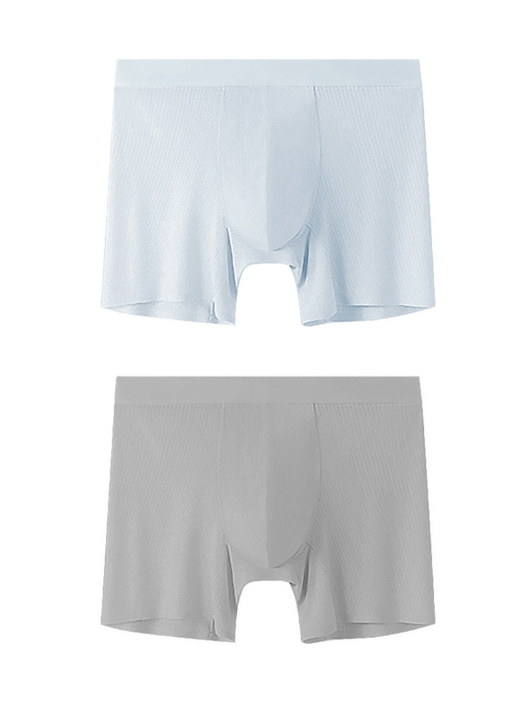 2 Pack Men's Anti-Chafing Mid-Rise Breathable Soft Boxer Briefs | dmunderwear detail image 20