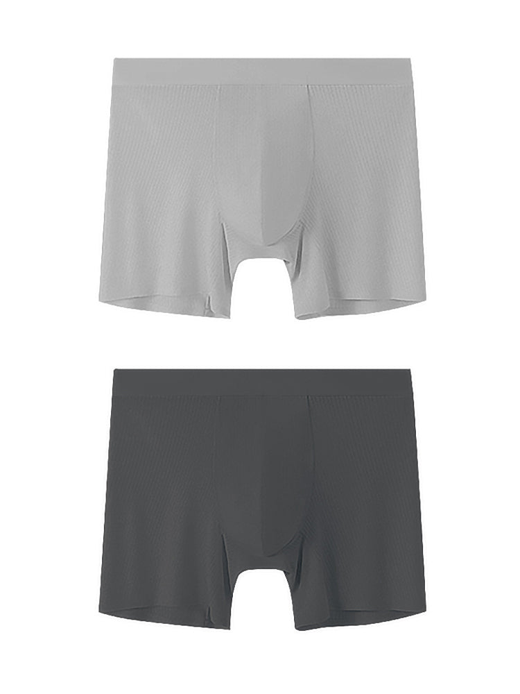 2 Pack Men's Anti-Chafing Mid-Rise Breathable Soft Boxer Briefs | dmunderwear detail image 8