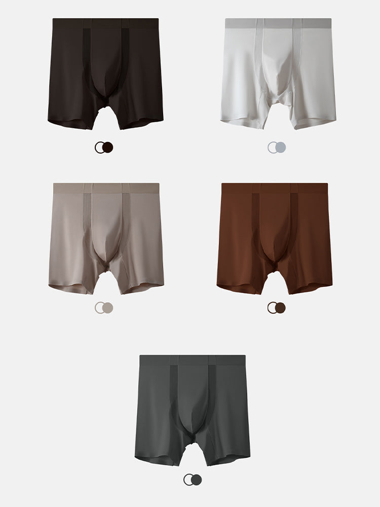 2 Pack Men's Anti-Chafing Modal No-Ride-Up & Roll-Free Design Boxer Briefs | dmunderwear detail image 18