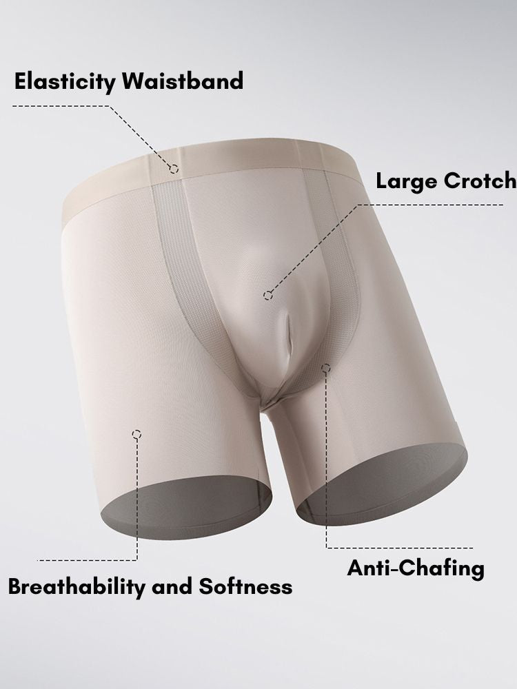 2 Pack Men's Anti-Chafing Modal No-Ride-Up & Roll-Free Design Boxer Briefs | dmunderwear detail image 3
