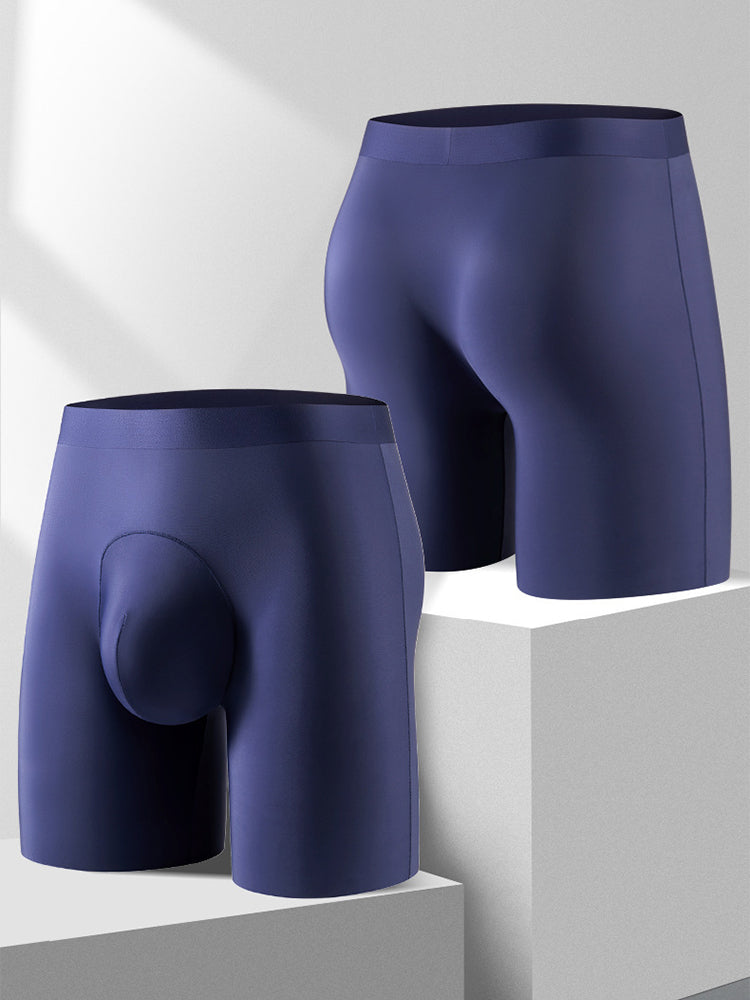 2 Pack Men's Anti-Chafing Seamless Breathable U-Pouch Boxer Briefs | dmunderwear detail image 10