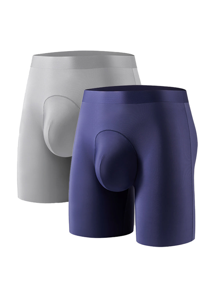 2 Pack Men's Anti-Chafing Seamless Breathable U-Pouch Boxer Briefs | dmunderwear detail image 14
