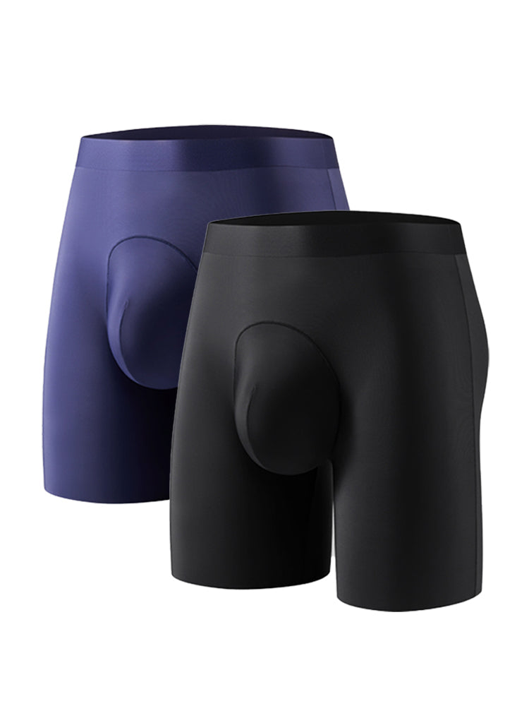 2 Pack Men's Anti-Chafing Seamless Breathable U-Pouch Boxer Briefs | dmunderwear detail image 2