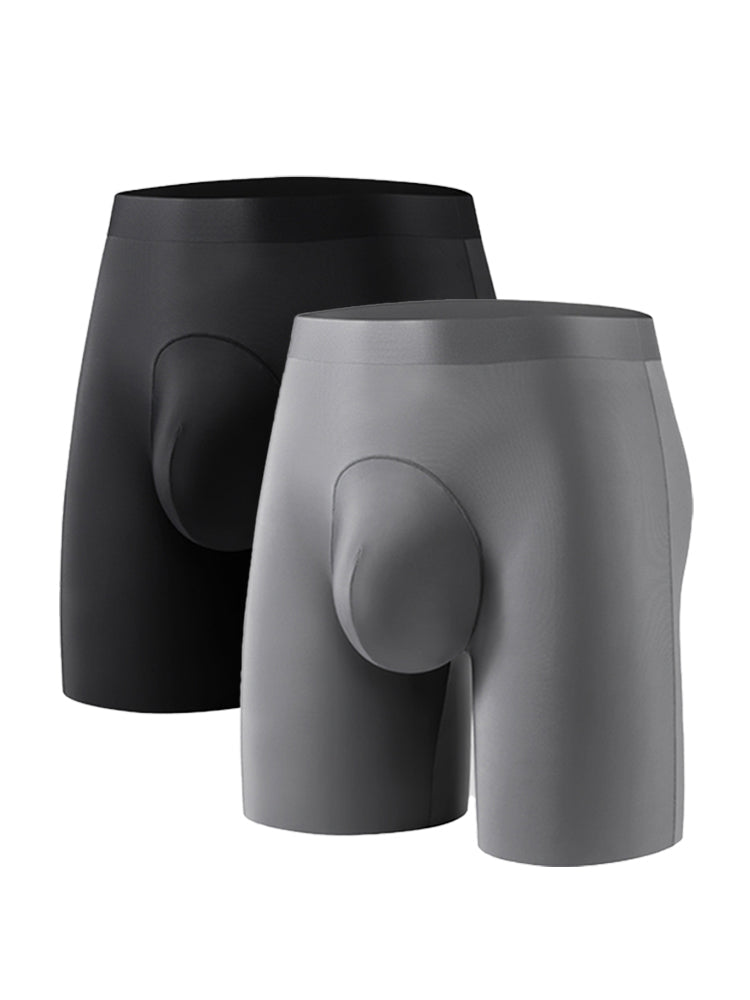 2 Pack Men's Anti-Chafing Seamless Breathable U-Pouch Boxer Briefs | dmunderwear detail image 20