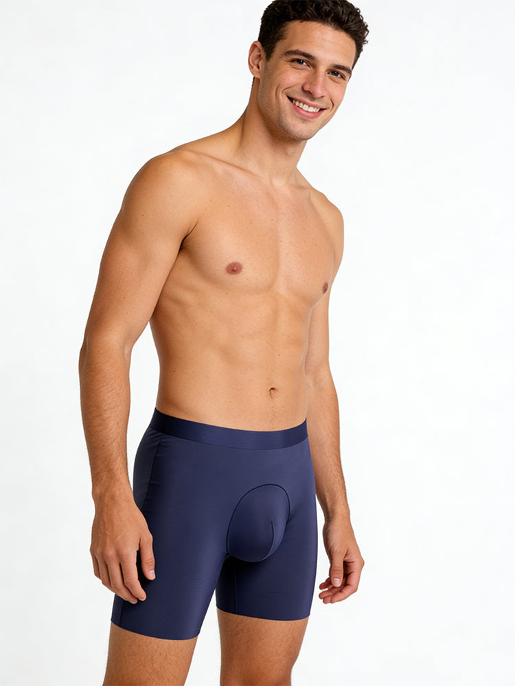 2 Pack Men's Anti-Chafing Seamless Breathable U-Pouch Boxer Briefs | dmunderwear detail image 3