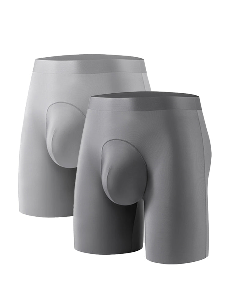 2 Pack Men's Anti-Chafing Seamless Breathable U-Pouch Boxer Briefs | dmunderwear detail image 8