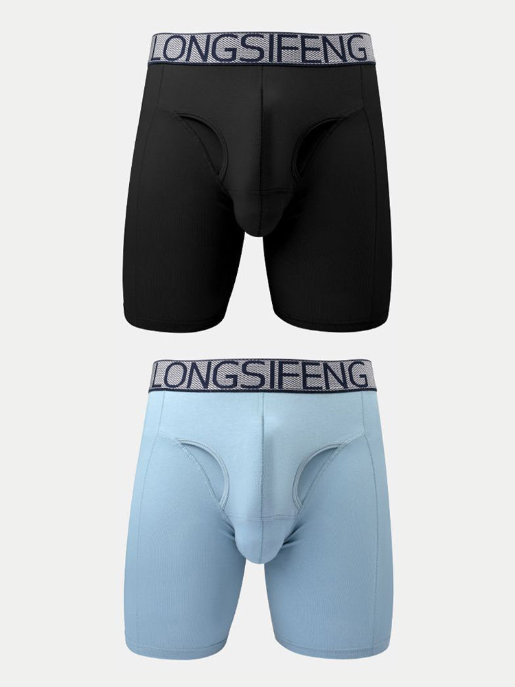2 Pack Men's Anti-Chafing Soft Cotton Front Opening & Separate Pouch Midway Briefs | dmunderwear detail image 2