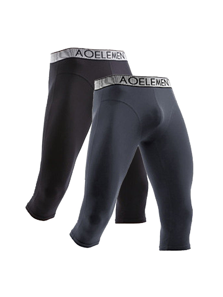 2 Pack Men's Anti-Chafing Workout Quick-Dry & Breathable Activewear Tights | dmunderwear detail image 13