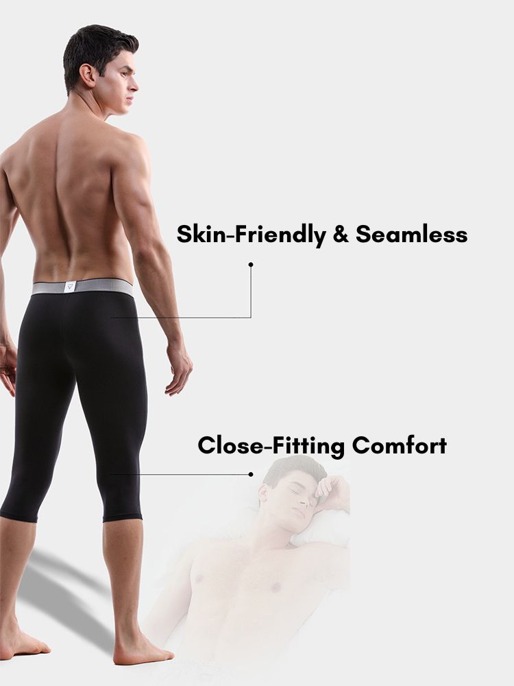 2 Pack Men's Anti-Chafing Workout Quick-Dry & Breathable Activewear Tights | dmunderwear detail image 4