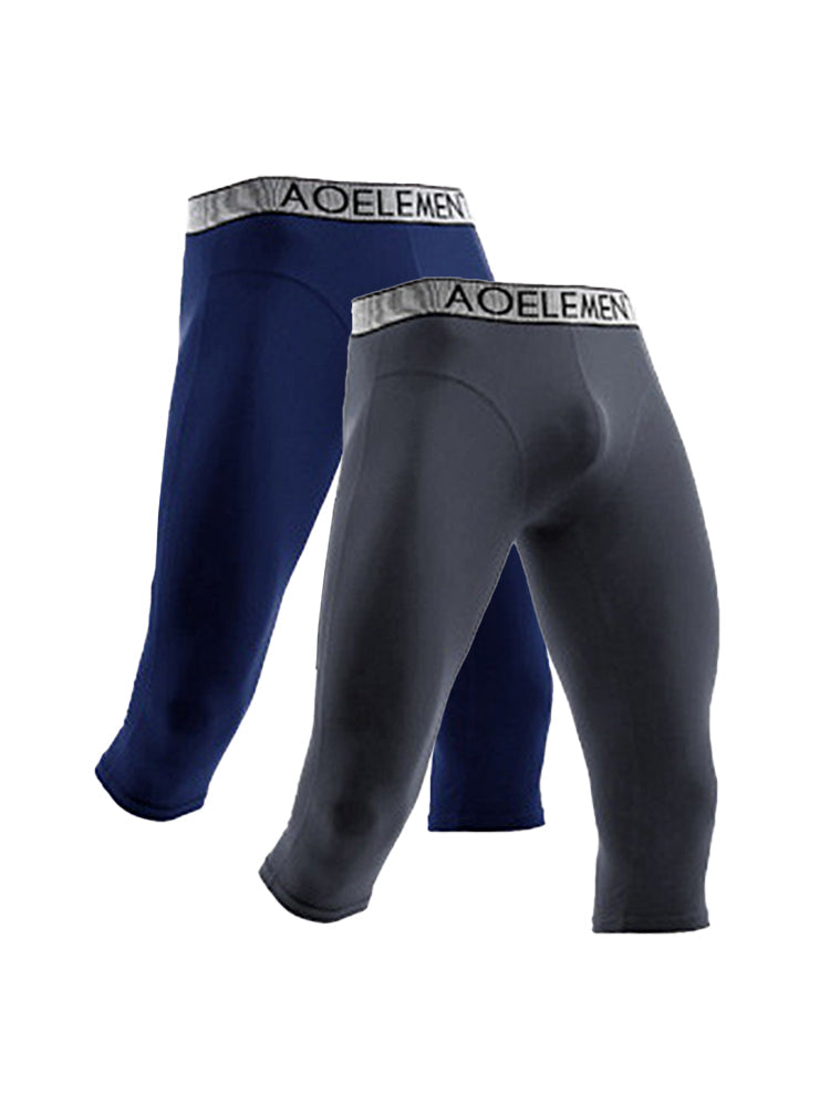 2 Pack Men's Anti-Chafing Workout Quick-Dry & Breathable Activewear Tights | dmunderwear detail image 7