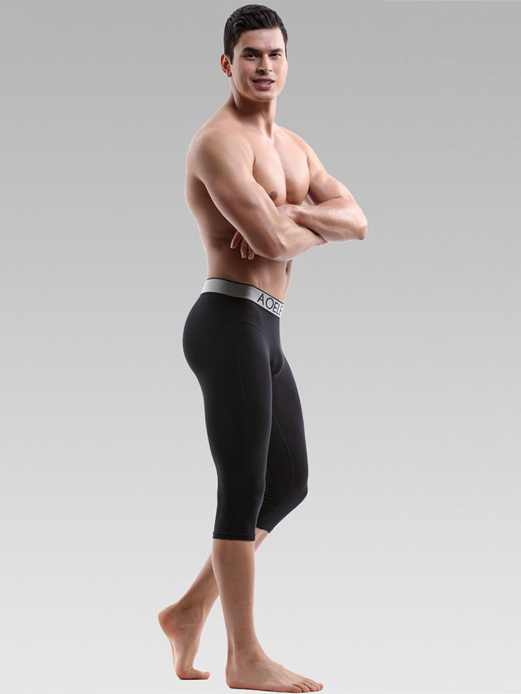 2 Pack Men's Anti-Chafing Workout Quick-Dry & Breathable Activewear Tights | dmunderwear detail image 8