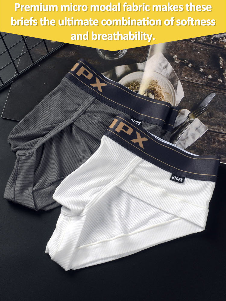 2 Pack Men's Big Support Pouch Modal Briefs | dmunderwear detail image 10
