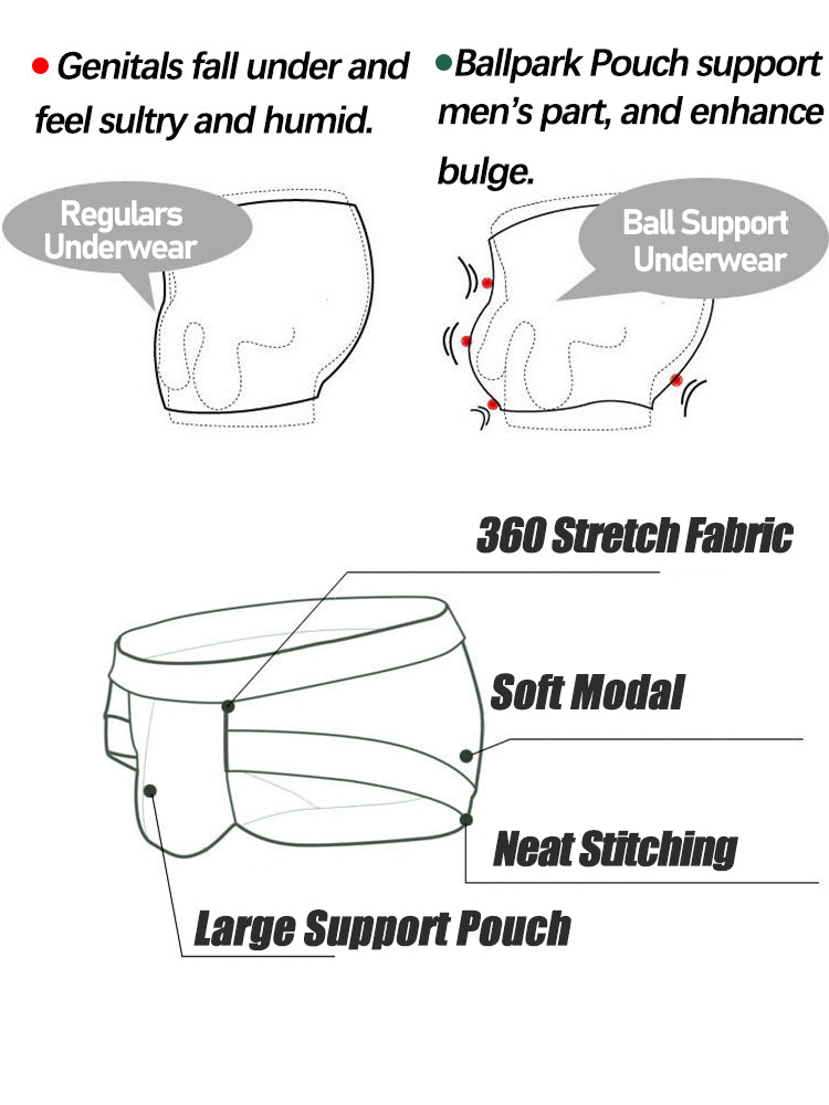 2 Pack Men's Big Support Pouch Modal Briefs | dmunderwear detail image 13
