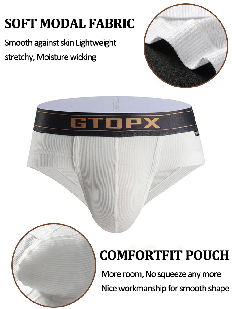 2 Pack Men's Big Support Pouch Modal Briefs | dmunderwear detail image 4
