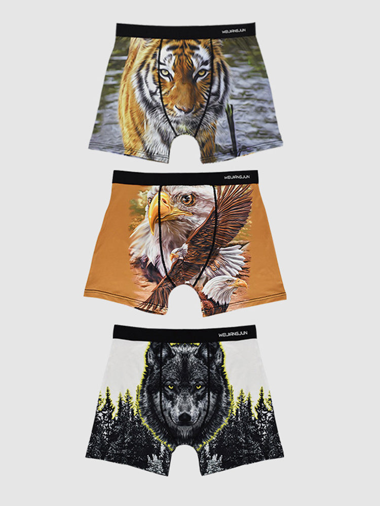 2 Pack Men's Bold Prints Seamless Comfort Smooth Touch Boxer Briefs | dmunderwear detail image 10