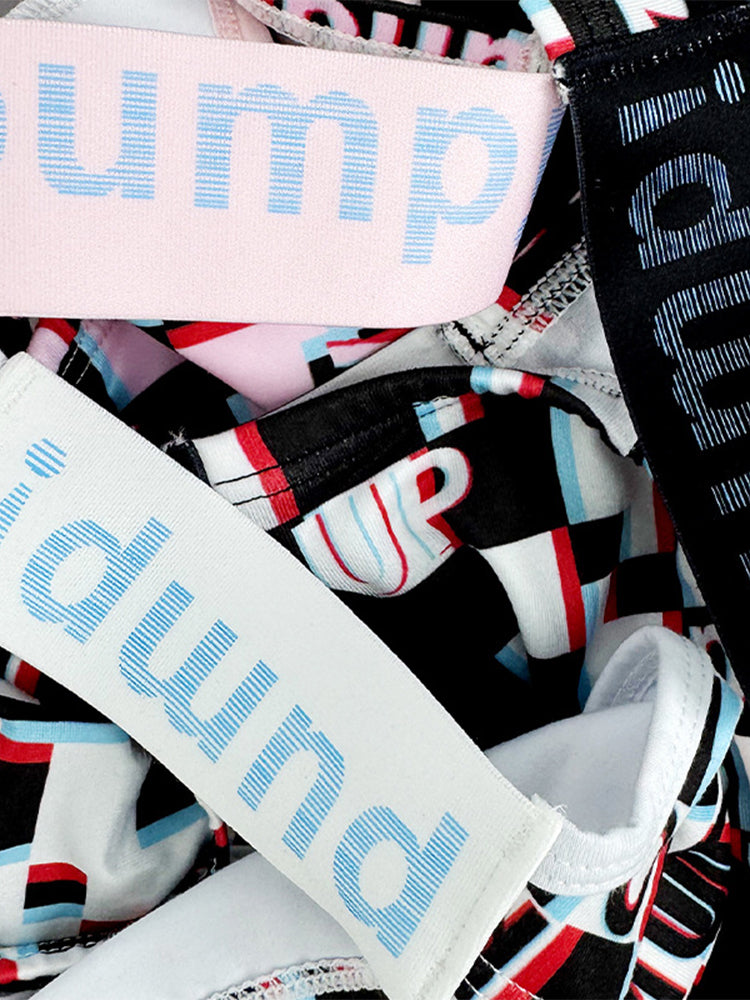 2 Pack Men's Breathable Alphabet-Print Expanded Pouch Briefs | dmunderwear detail image 12